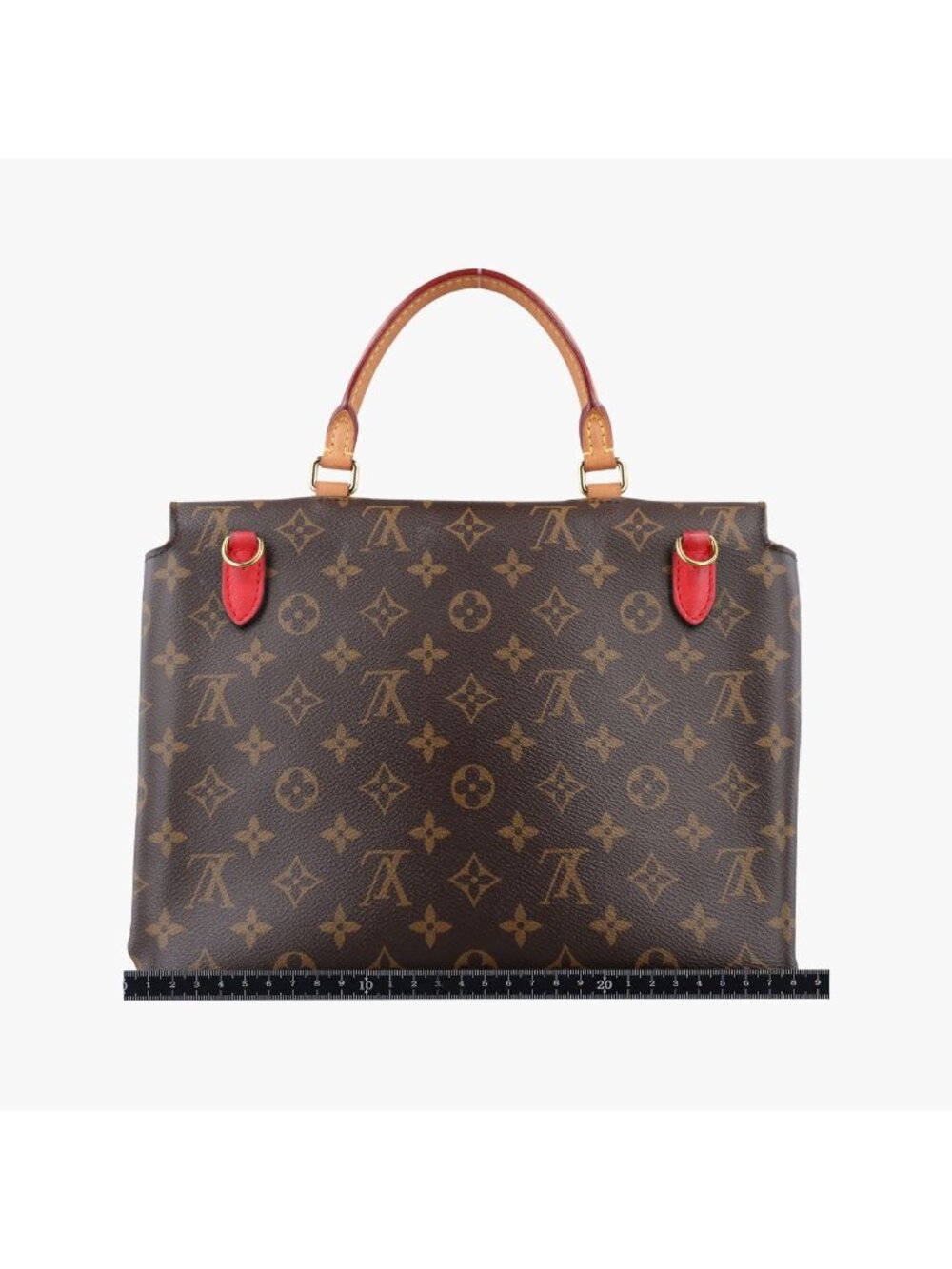 Louis Vuitton Marignan Monogram Brown Coquelicot Canvas Calfskin Shoulder Bag - Picture 2 of 16